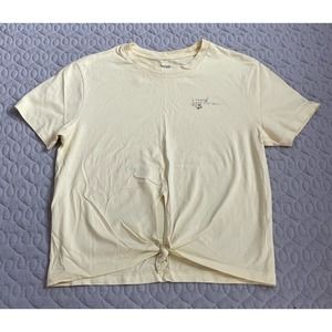 Women’s Vans Off The Wall T-Shirt Tie Front Cute Yellow Small